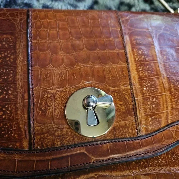 Vintage Rare Venezuelan Leather Animal Pattern Gold  Hardware Shoulder Bag - Picture 7 of 16